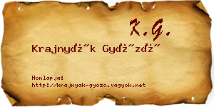Krajnyák Győző névjegykártya